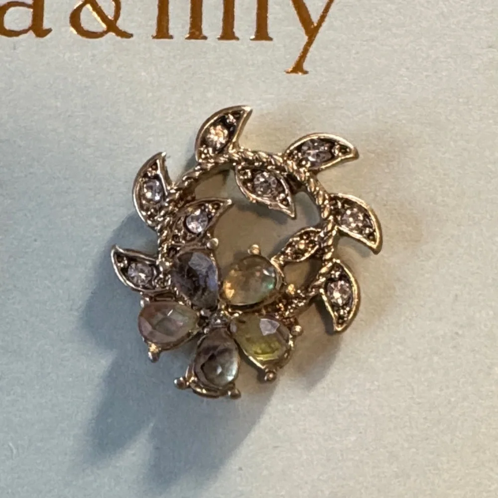 Lonna & Lilly Metal-Tone Floral Earrings with Multicolor beads - Picture 5 of 8